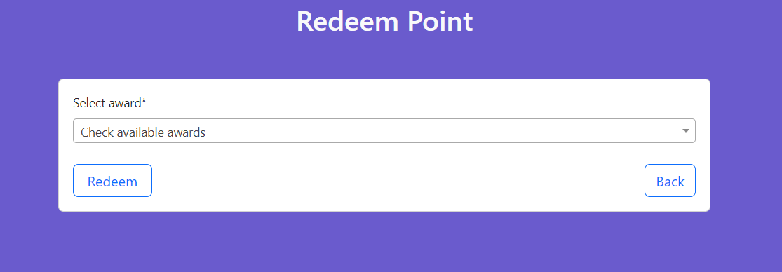 This is a redeem points feature